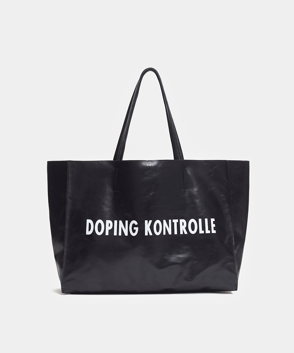Doping Kontrolle Leather Tote Bag Black – Piet International