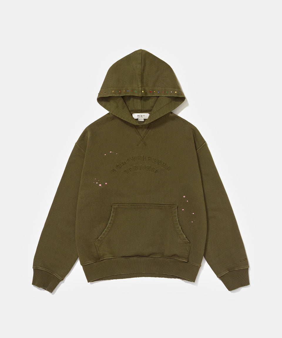 Gems Faded Hoodie 600GSM - Deep green – Piet International