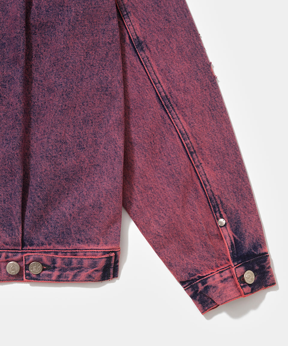 Distressed Denim Jacket Violet - Main Image