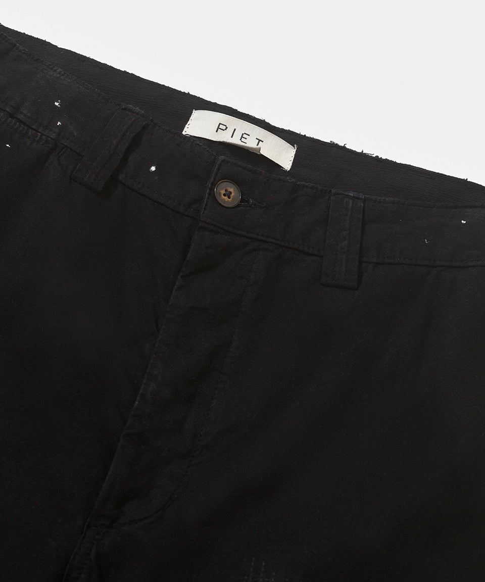 Chino Distressed Pants - Black