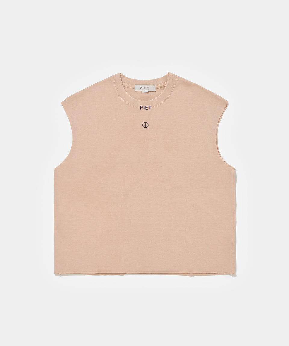 PIET Peace Sleeveless Tee - Beige