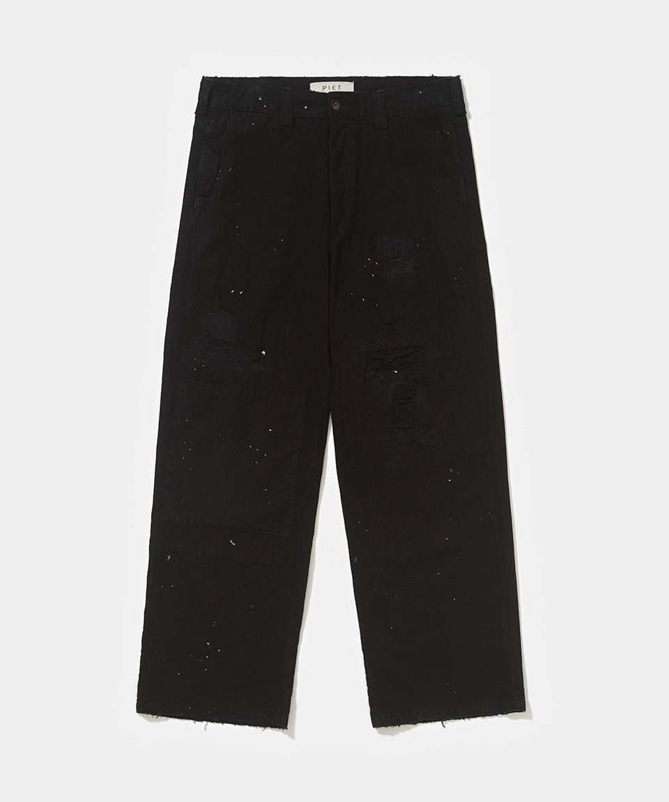 Chino Distressed Pants - Black