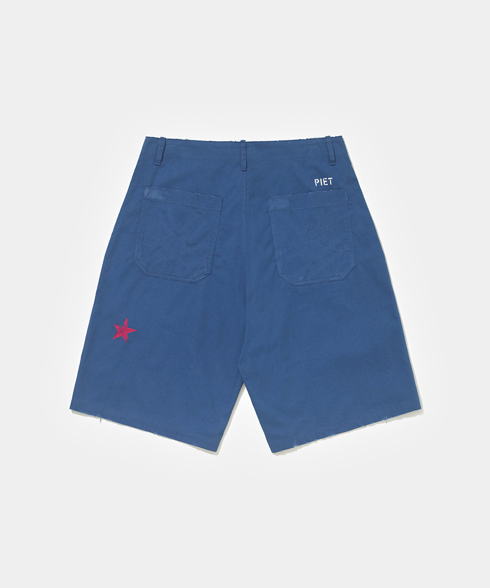 Chino Cross Wide Leg Shorts - Vintage Navy