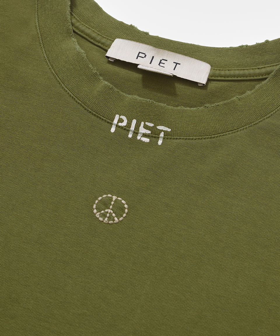 PIET Peace Sleeveless Tee - Olive