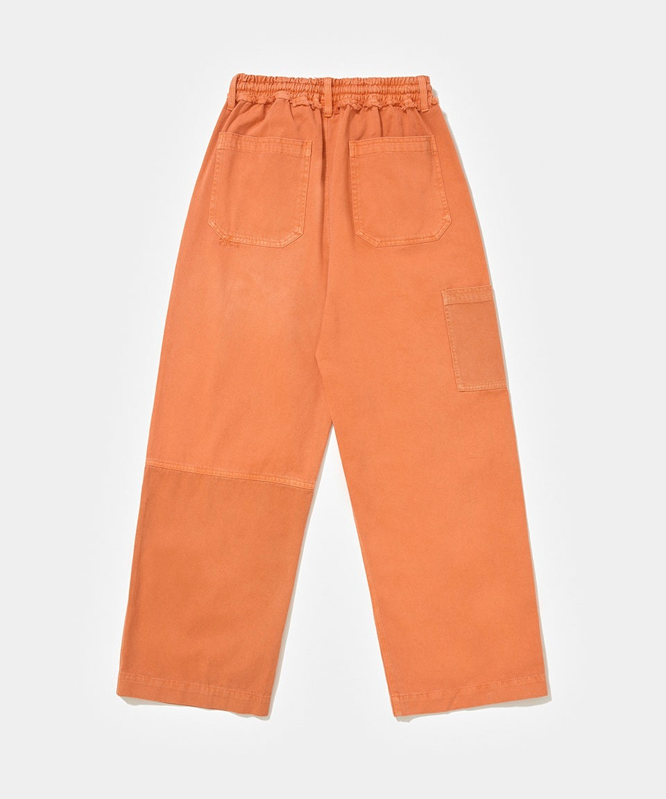 Straight Leg Patchwork Trousers - Orange