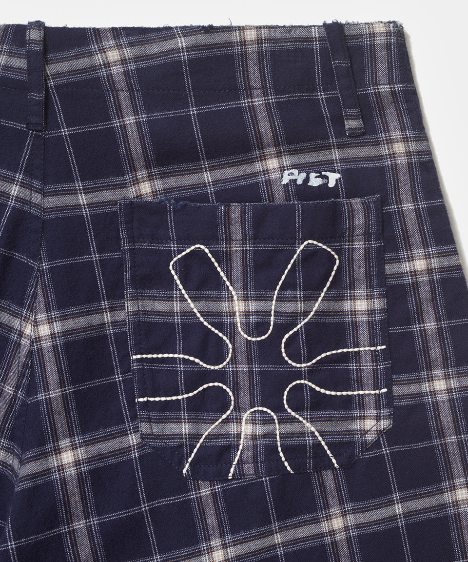PIET Plaid Cross Wide Leg Shorts