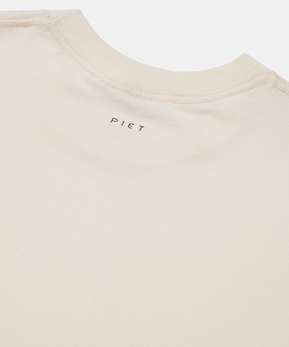 PIET Draw Logo T-shirt - Bone White