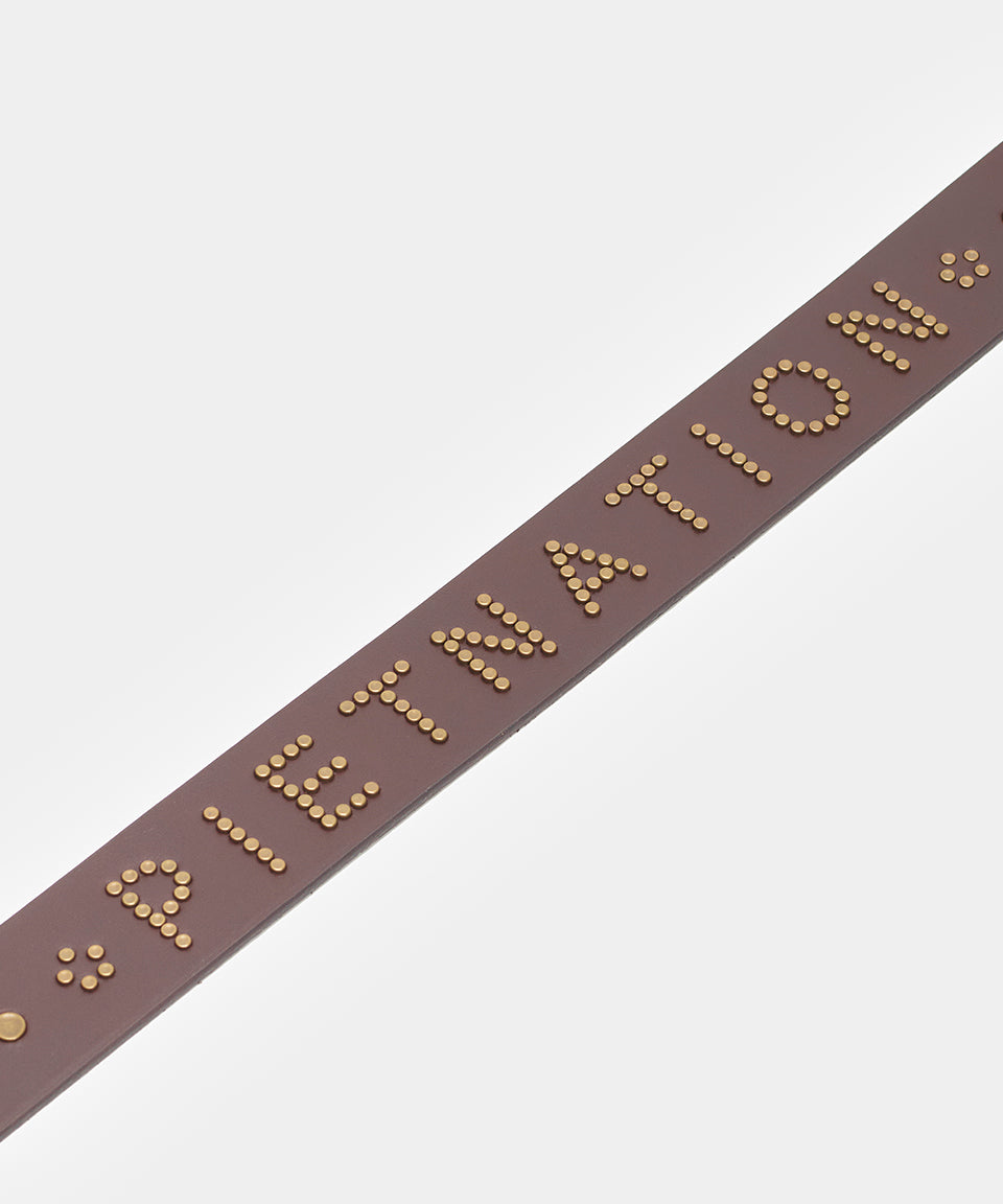 PIET Nation Studded Belt - Dark Brown