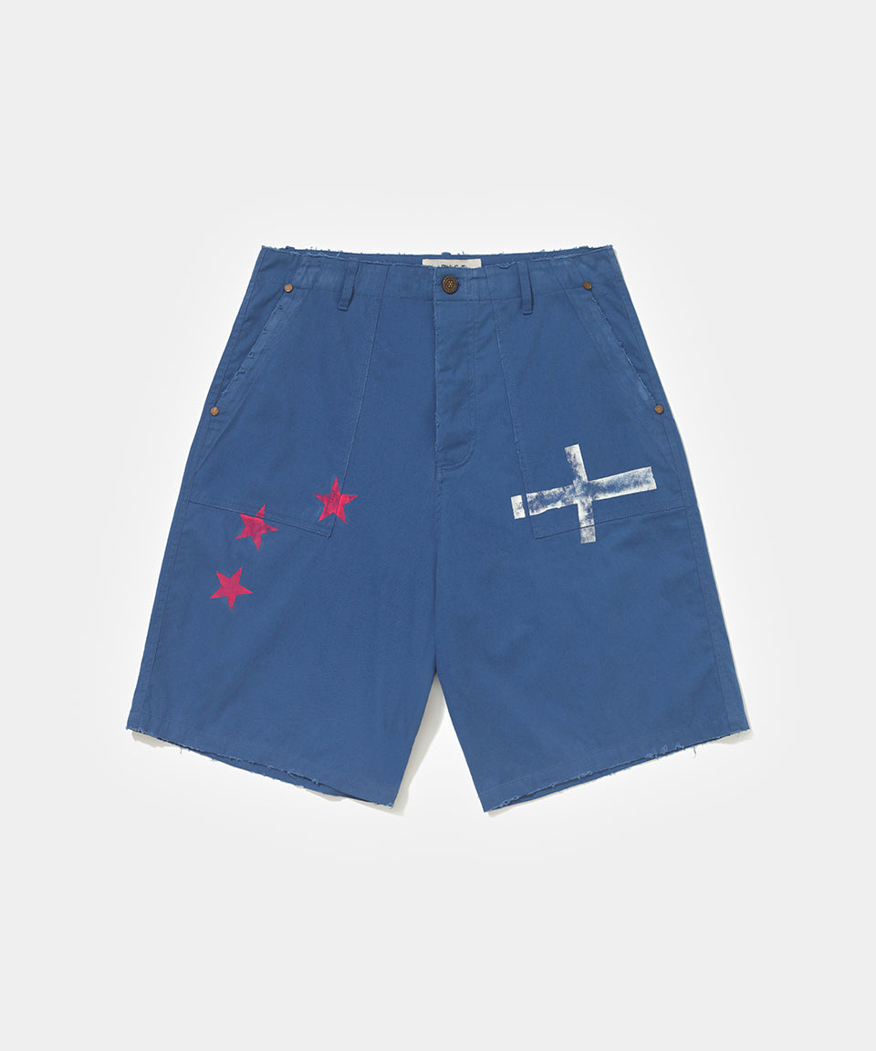 Chino Cross Wide Leg Shorts - Vintage Navy