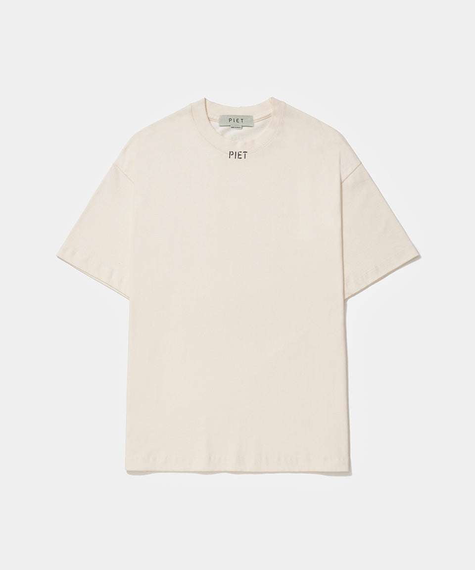 PIET Draw Logo T-shirt - Bone White