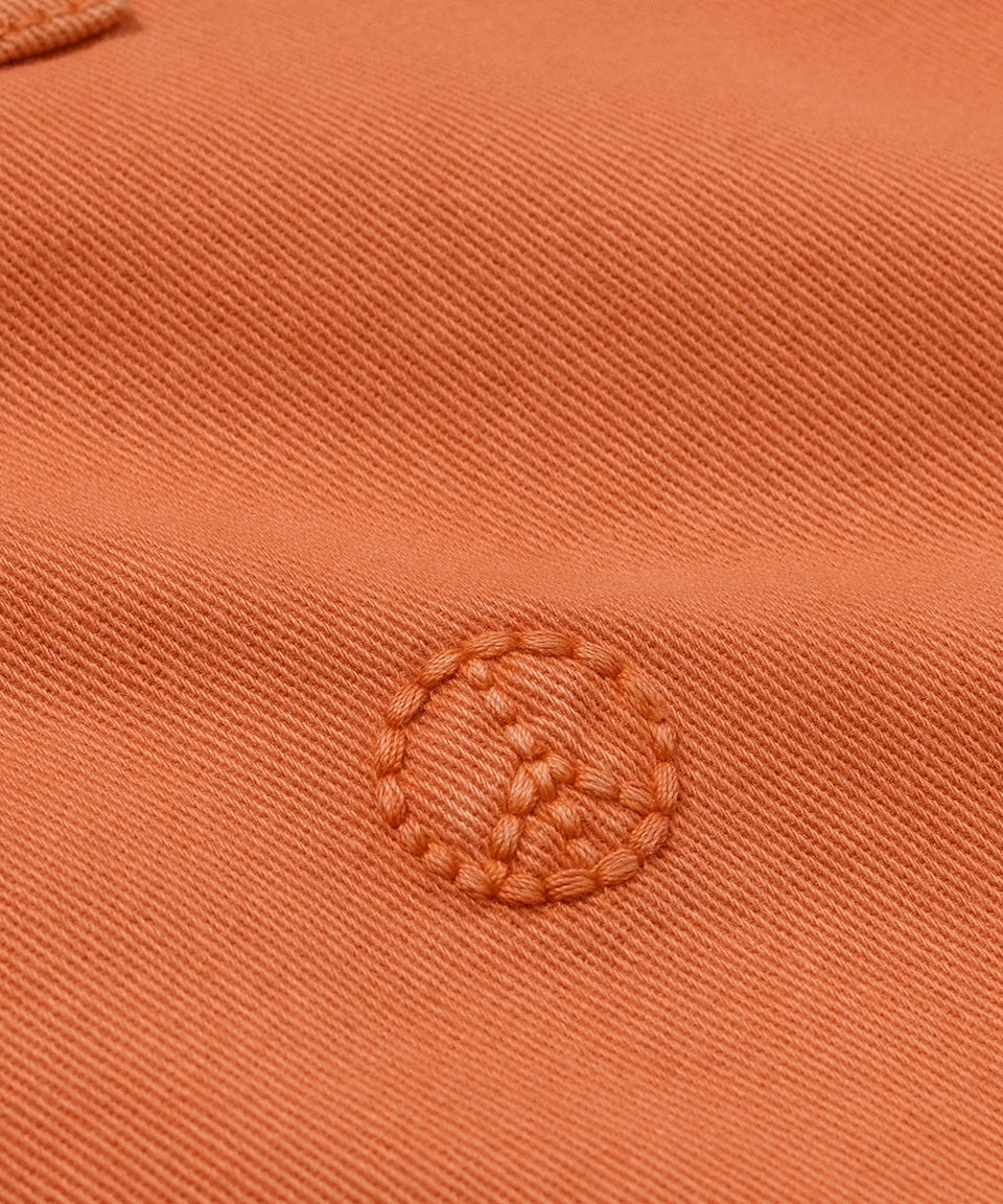 Straight Leg Patchwork Trousers - Orange