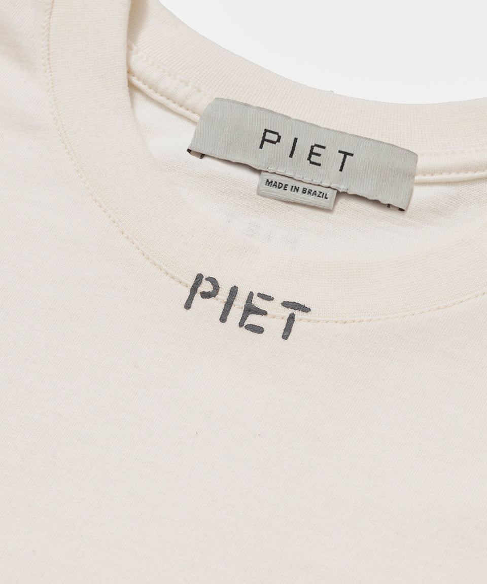 PIET Draw Logo T-shirt - Bone White