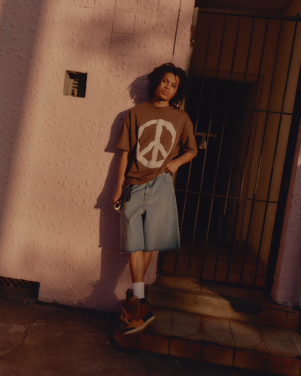 Oversized Washed Denim Shorts