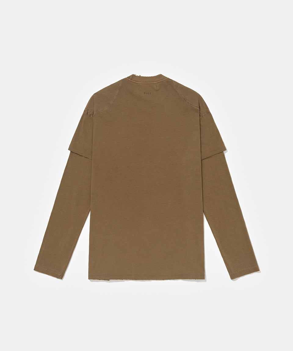Double Long Sleeve T-shirt - Khaki