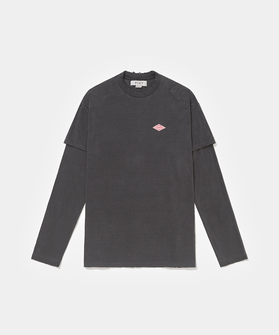 Double Long Sleeve T-shirt - Vintage Black