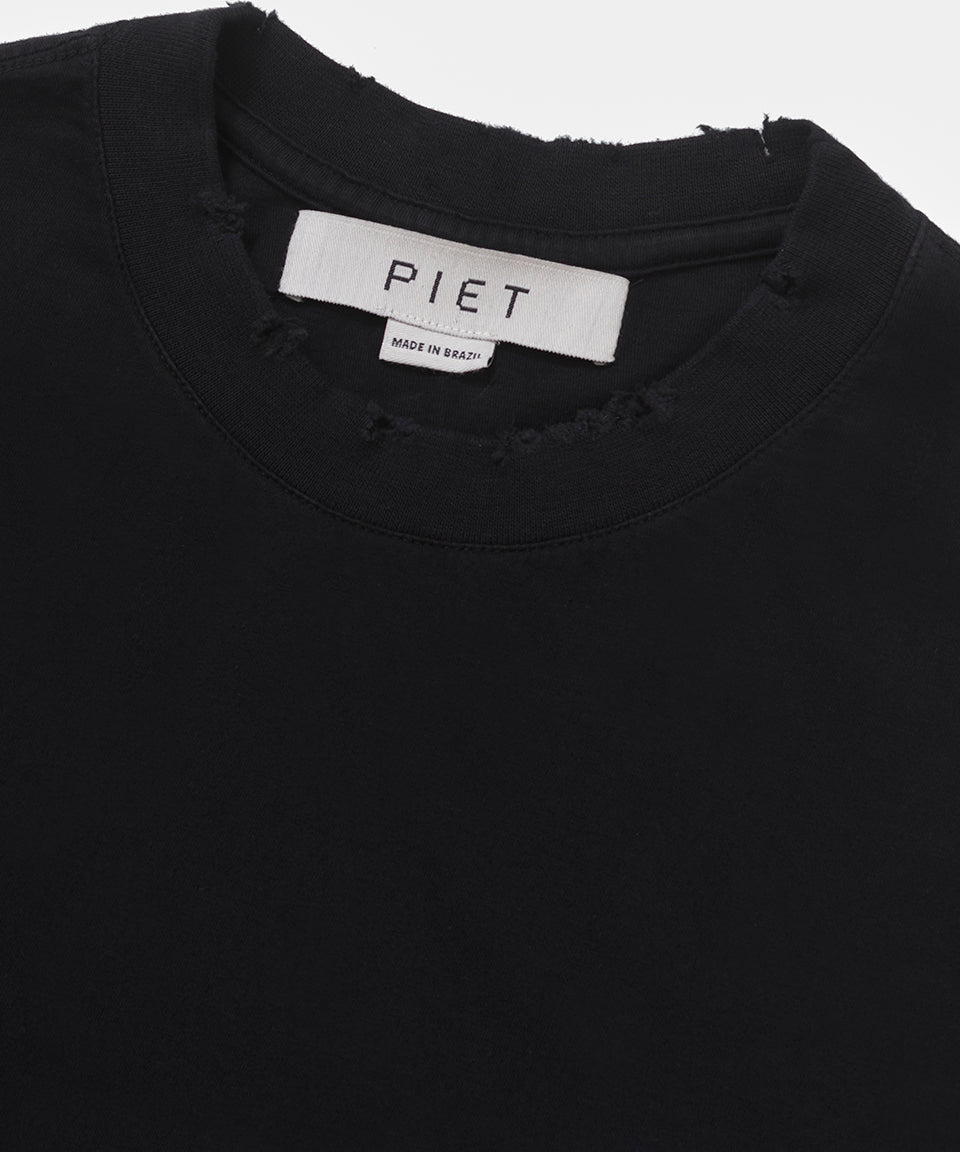 Piet F.C. Knitted Sleeve T-shirt - Vintage Black/Black