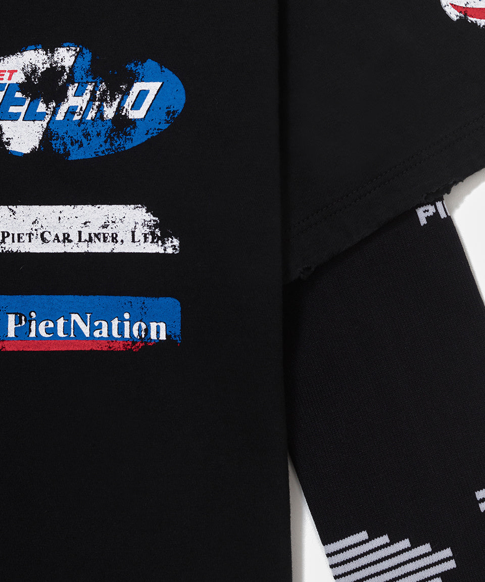 Piet F.C. Knitted Sleeve T-shirt - Vintage Black/Black