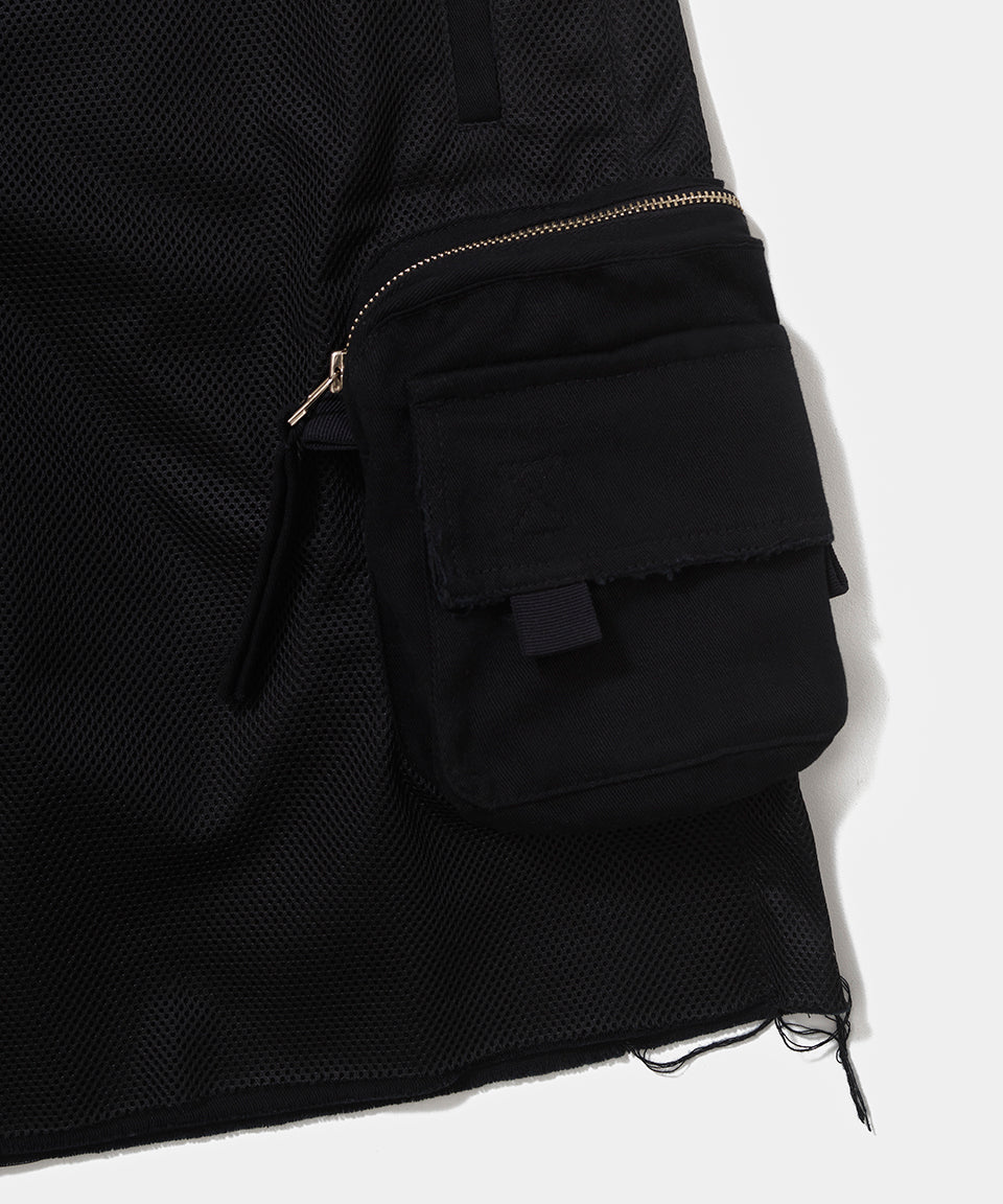 Mesh Cargo Shorts - Black