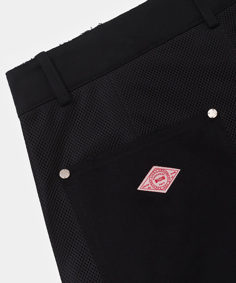 Mesh Cargo Shorts - Black