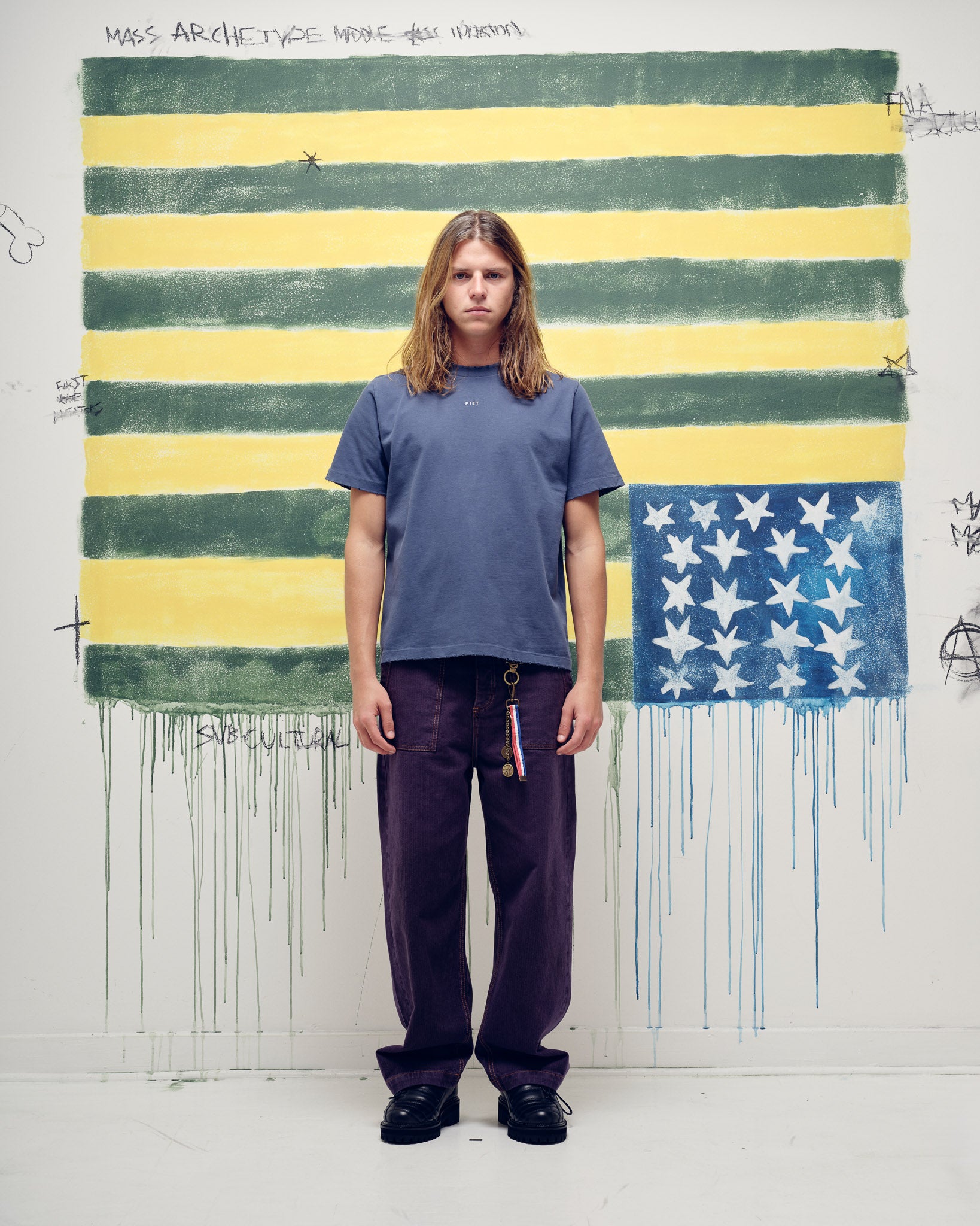 Logo T-shirt Vintage Navy Blue – Piet International