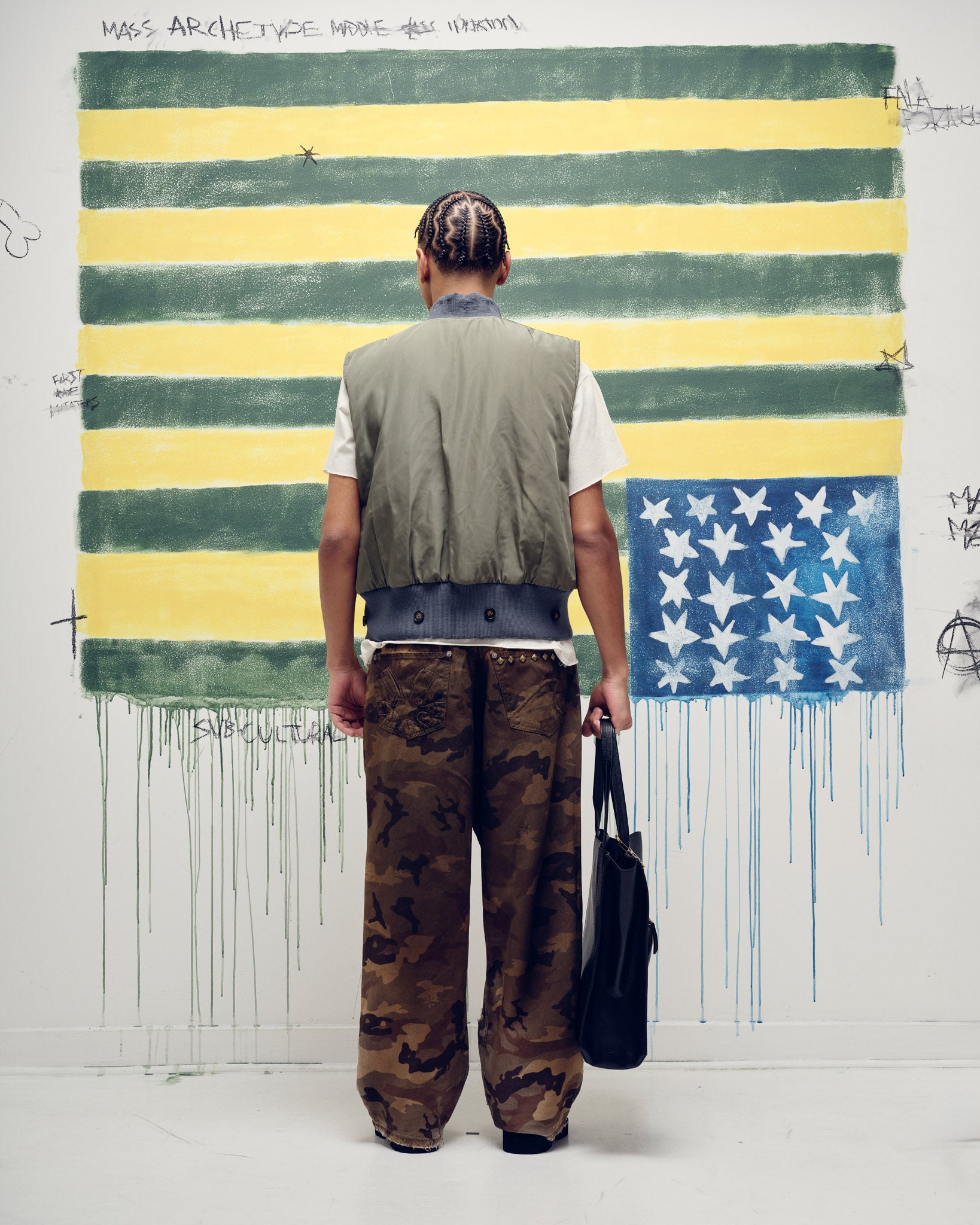 MA-1 Distressed Vest Green