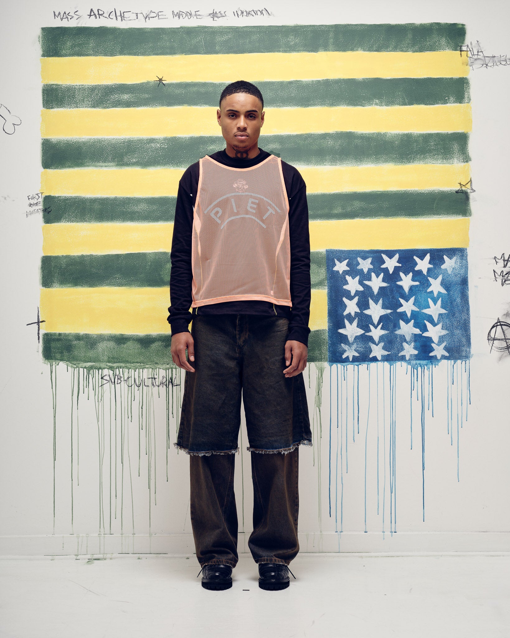 Overlayed Denim Trousers Blue
