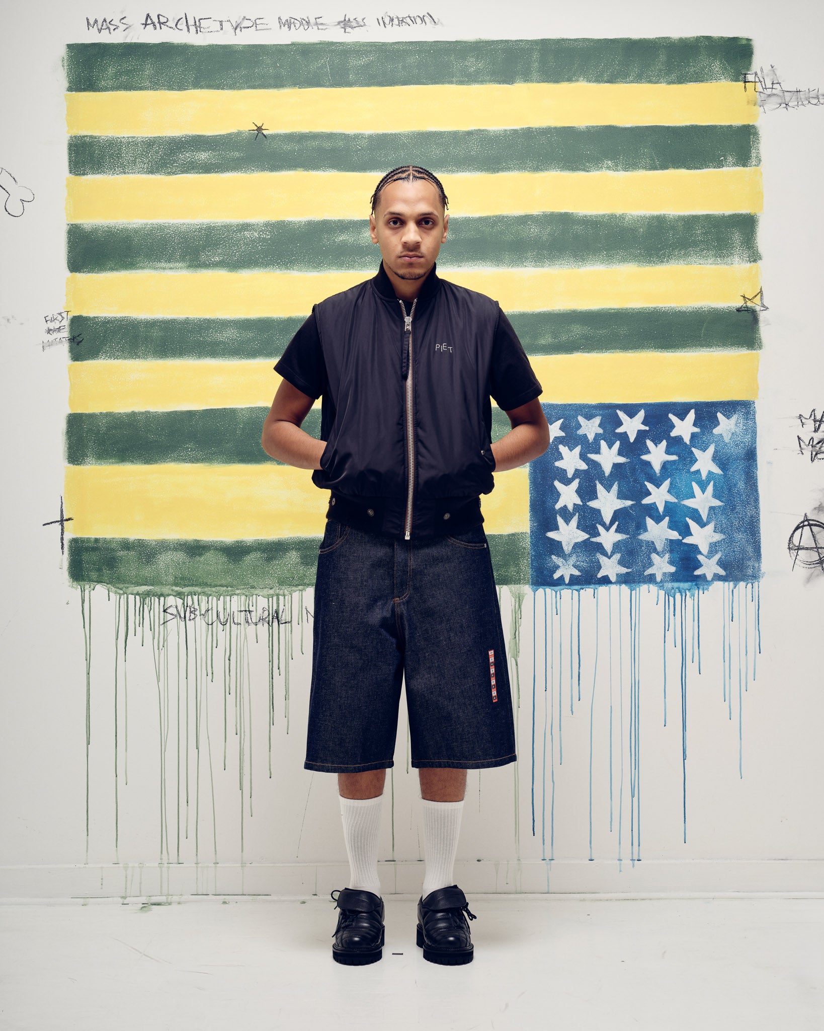 MA-1 Distressed Vest Black