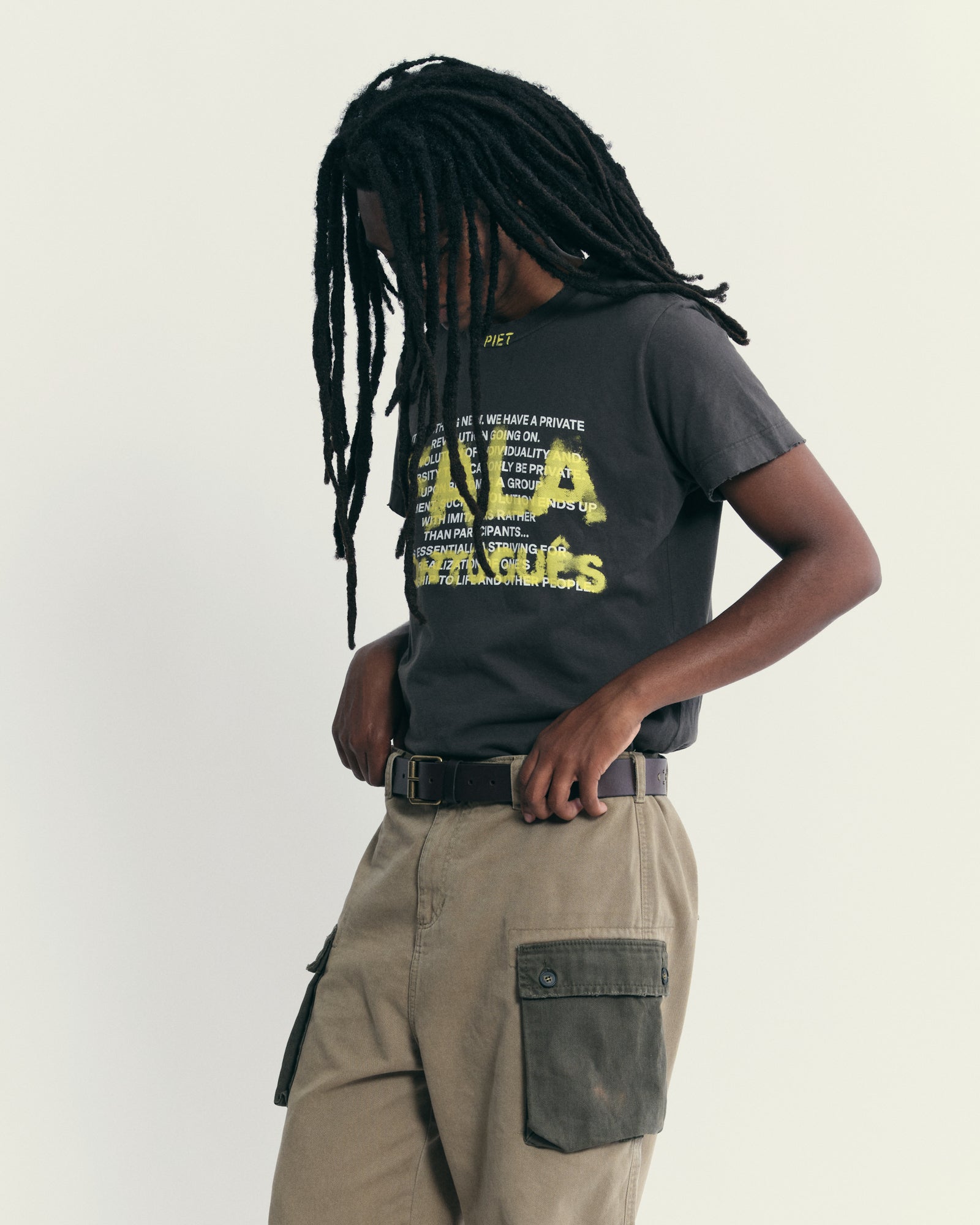 PIET Nation Studded Belt - Dark Brown