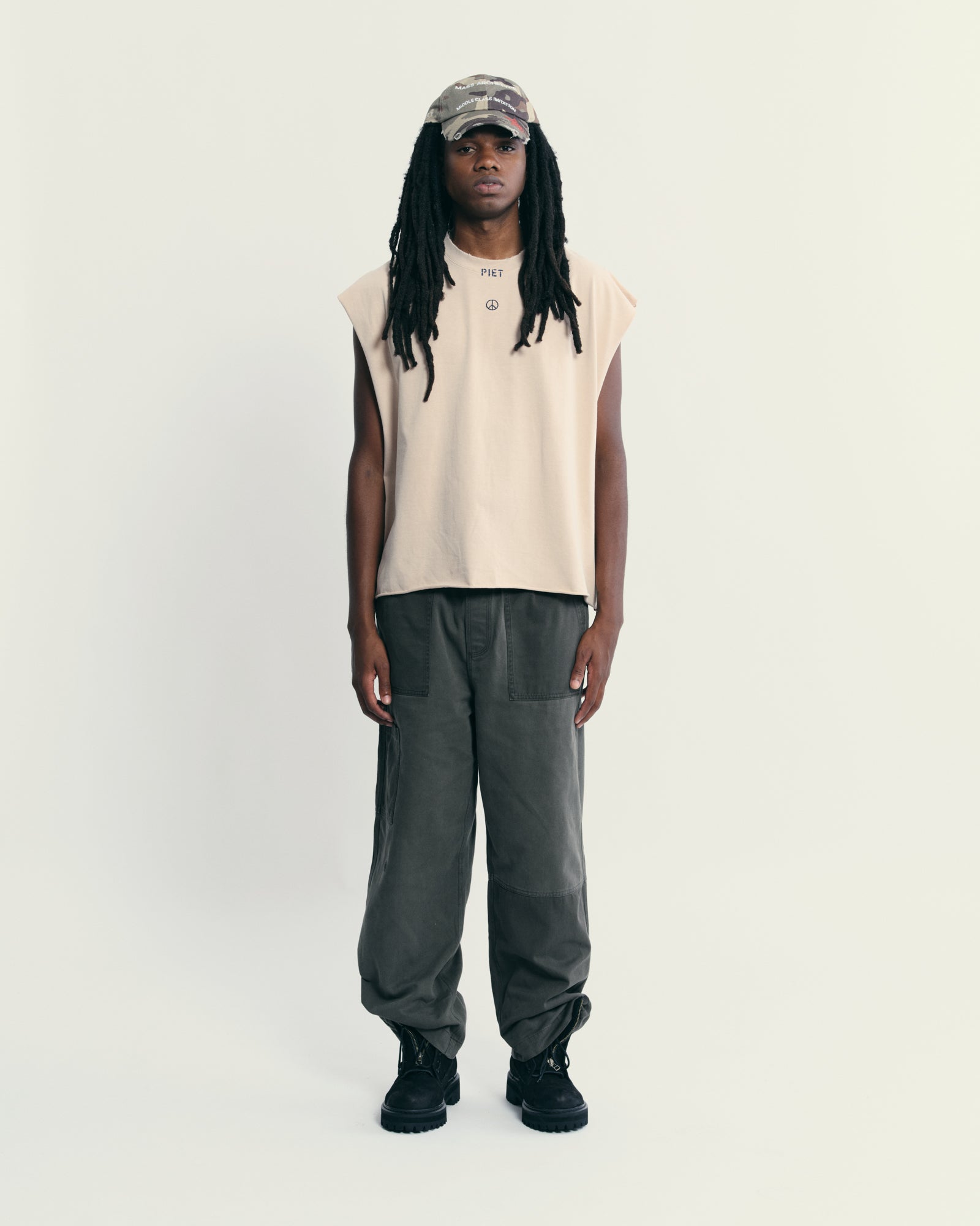 PIET Peace Sleeveless Tee - Beige