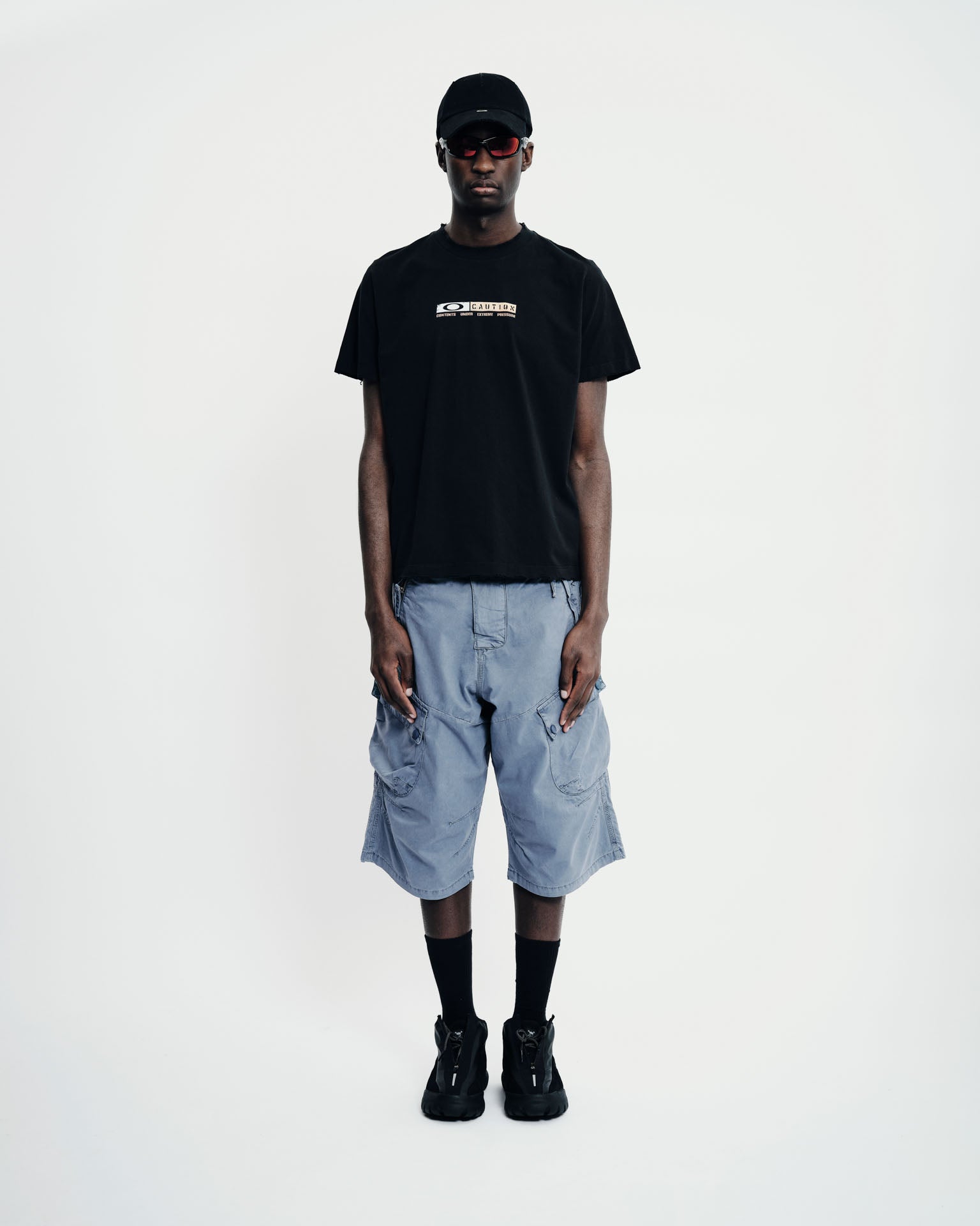 Piet + Oakley Caution Ripped T-shirt - Vintage Black