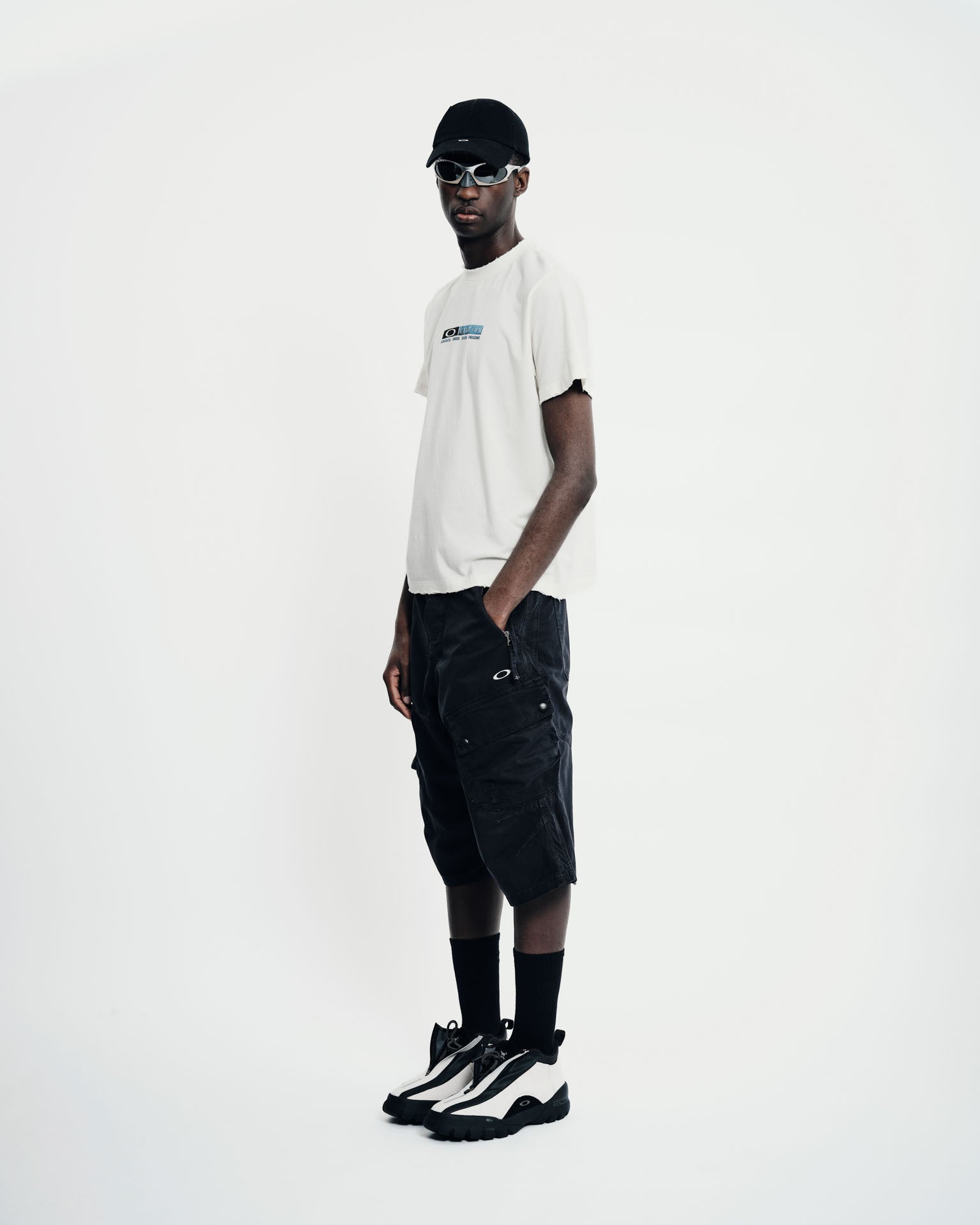 Piet + Oakley Caution Ripped T-shirt - Bone White