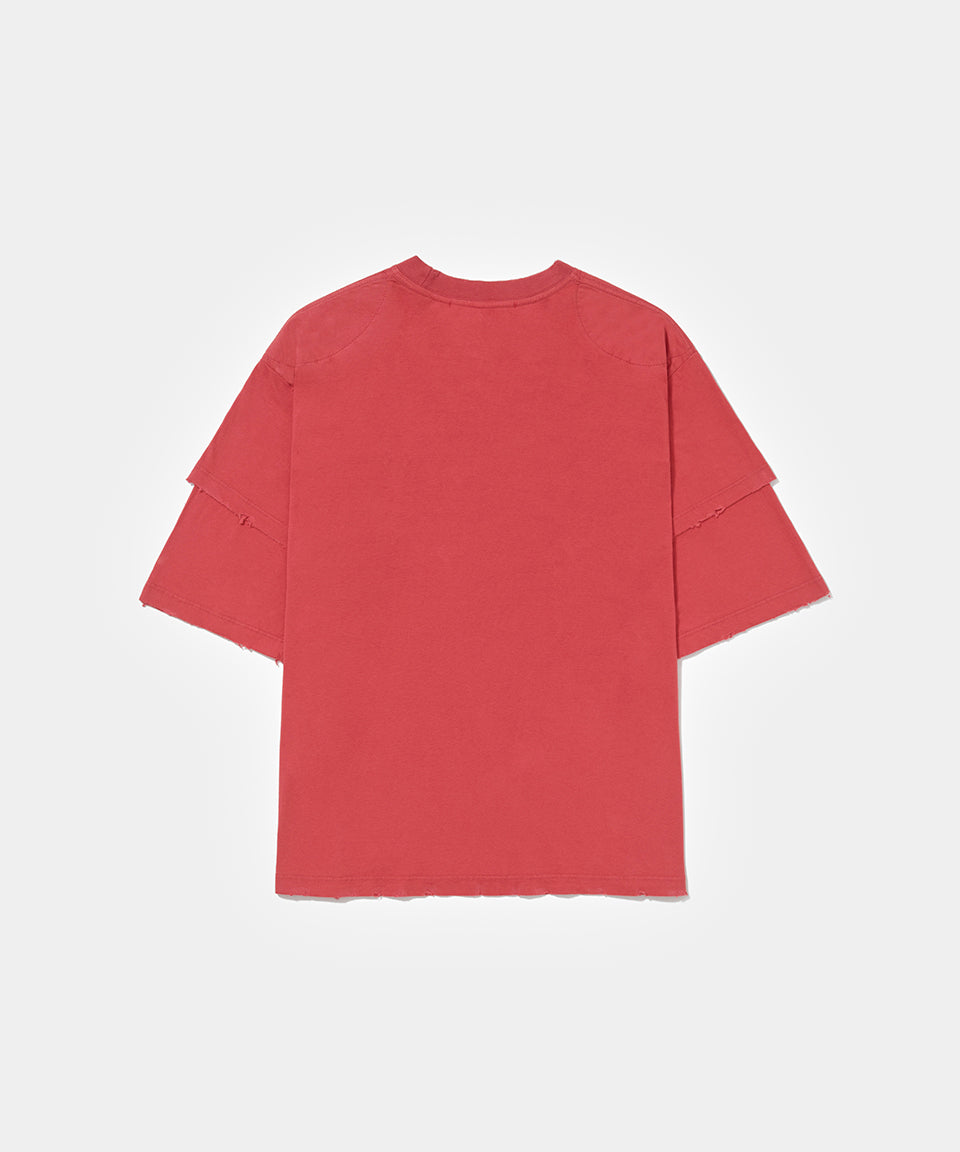 Double Sleeve T-shirt Vintage Red