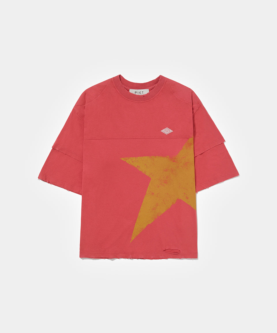 Double Sleeve T-shirt Vintage Red