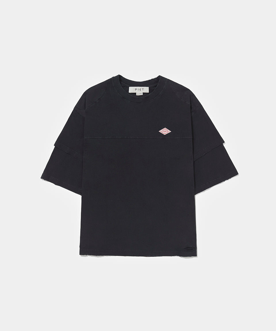 Double Sleeve T-shirt Vintage Black