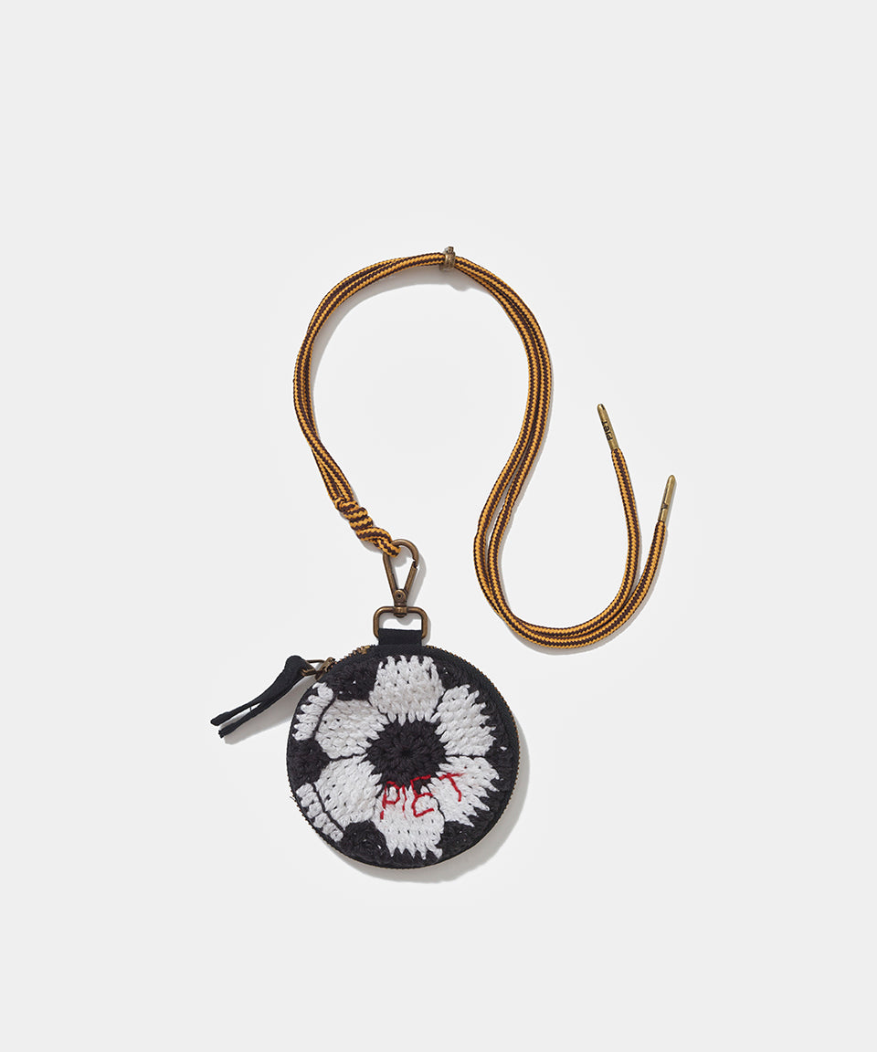 Football Crochet Coin Pouch Black