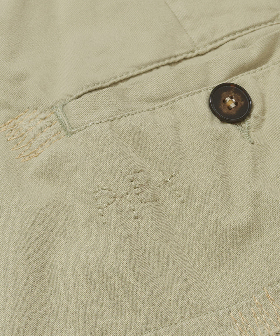Chino Distressed Shorts - Khaki