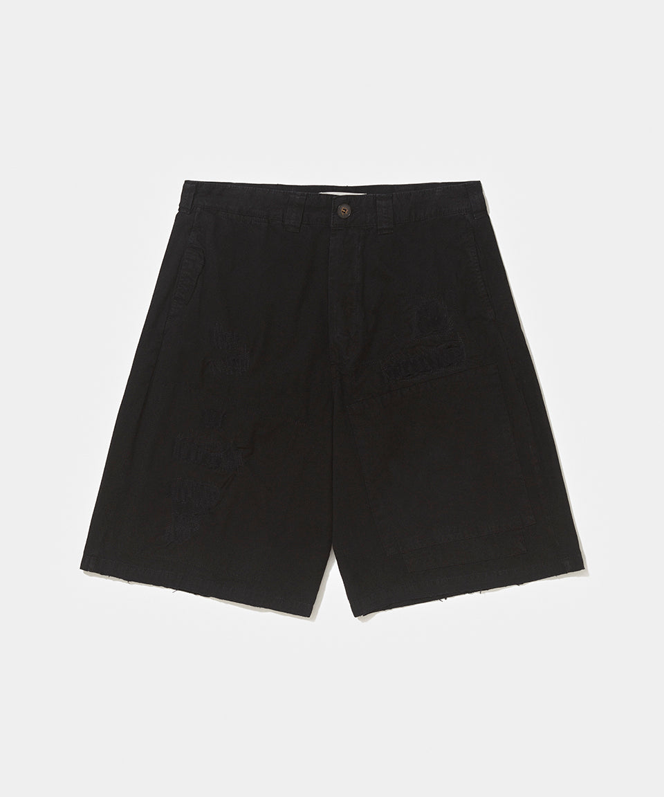 Chino Distressed Shorts - Black