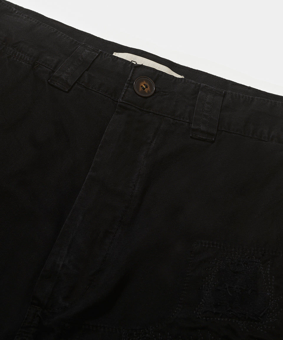 Chino Distressed Shorts - Black