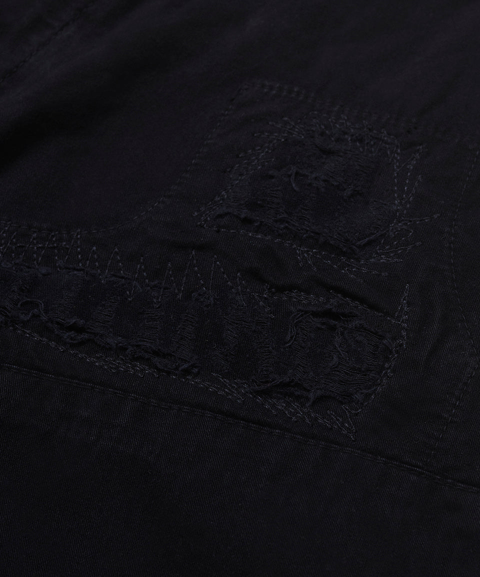 Chino Distressed Shorts - Black