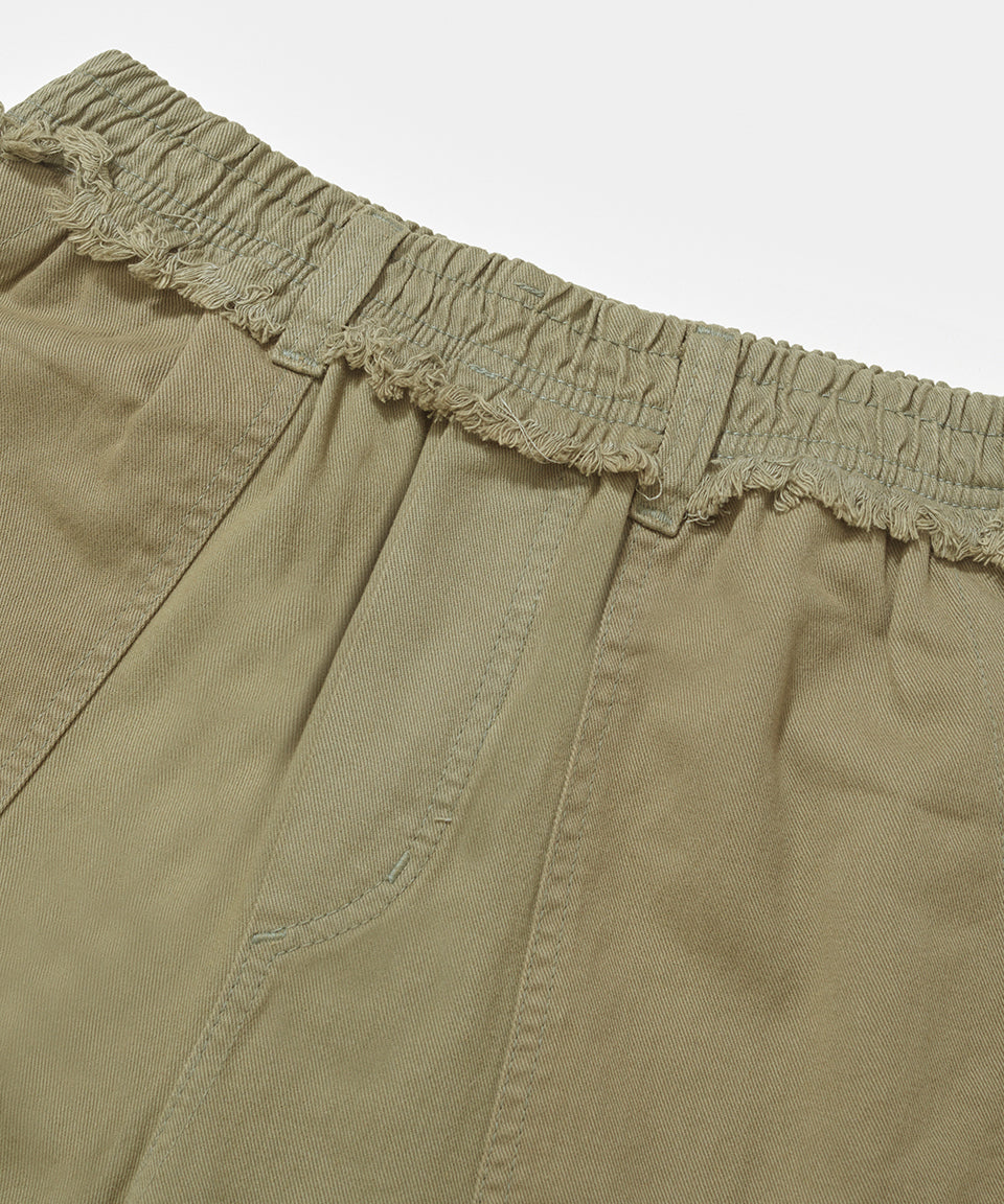 Straight Leg Patchwork Trousers - Olive
