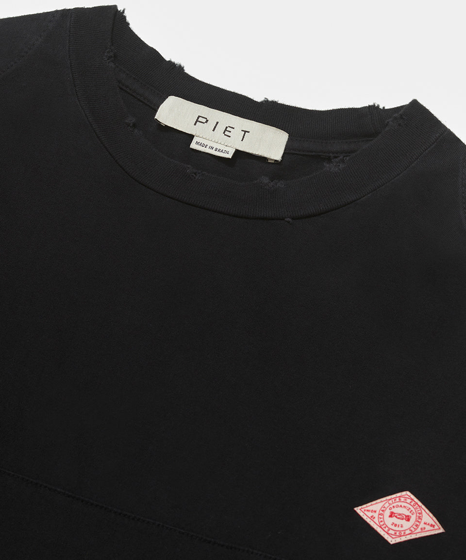 Double Long Sleeve T-shirt - Black