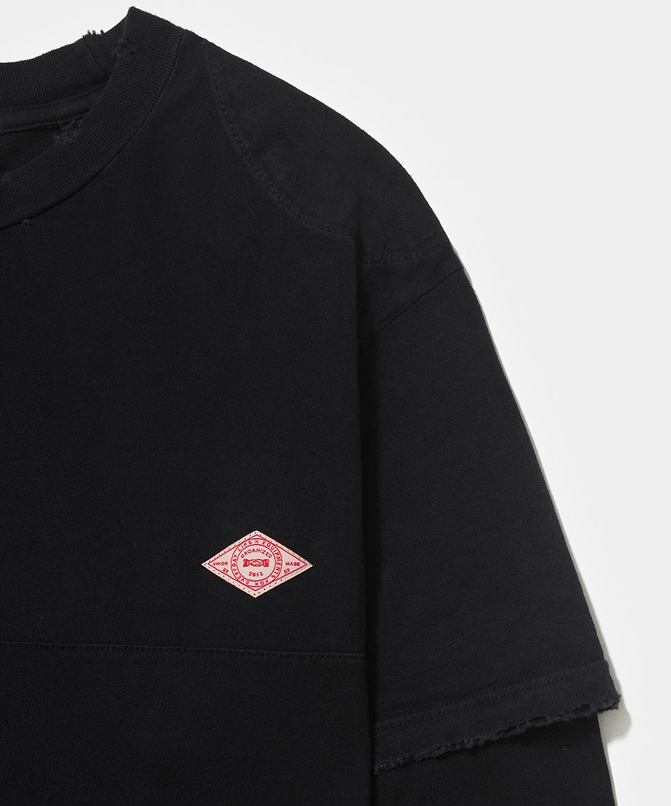 Double Long Sleeve T-shirt - Black