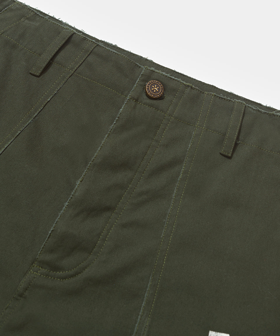 Chino Cross Wide Leg Shorts - Green