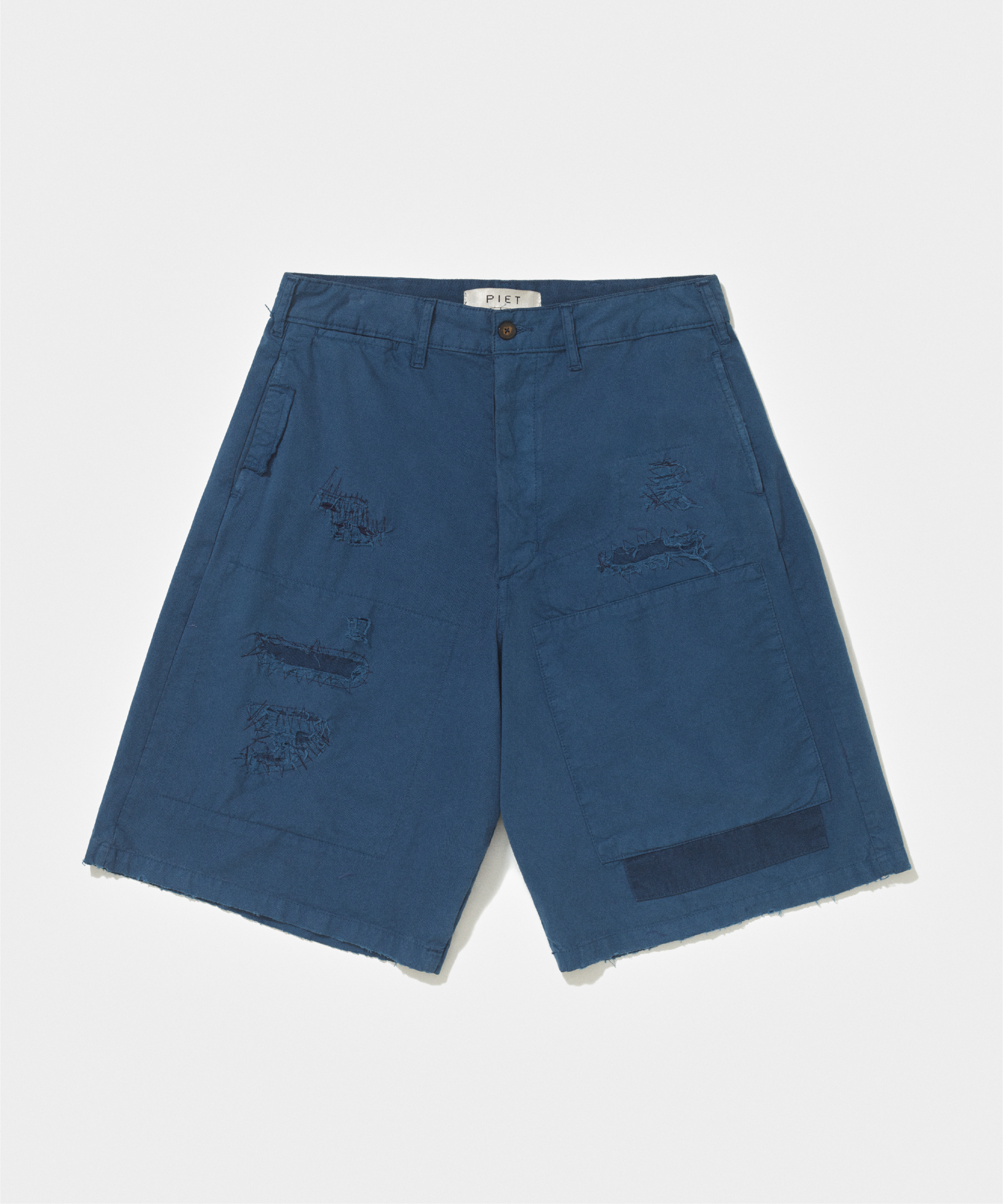 Chino Distressed Shorts - Vintage Navy