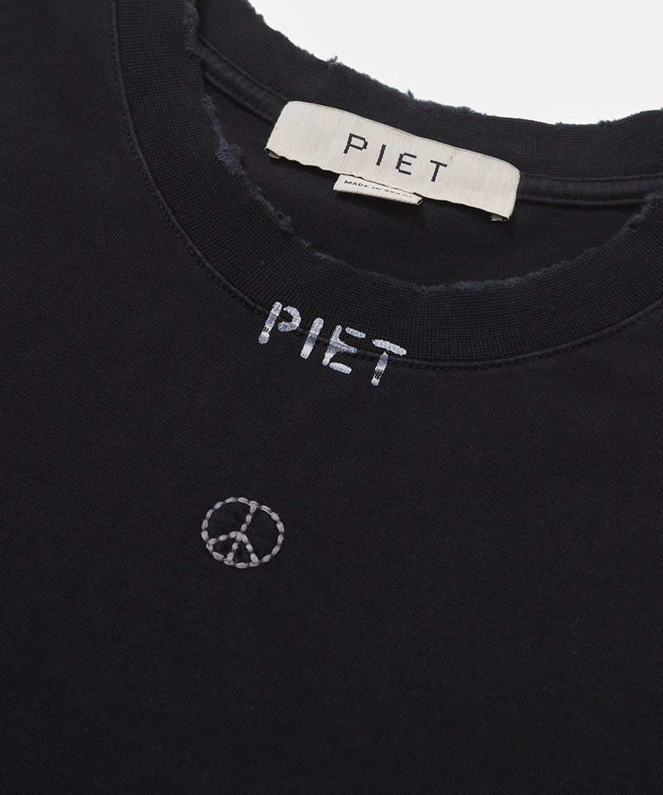 PIET Peace Sleeveless Tee - Vintage Black