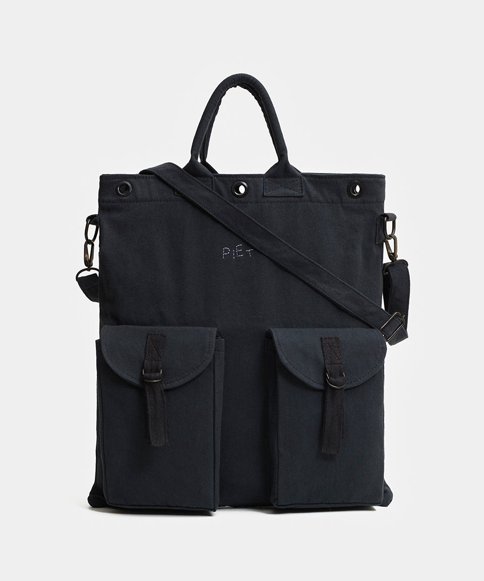 Cargo Canvas Tote Bag - Black