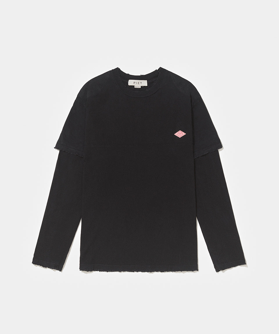 Double Long Sleeve T-shirt - Black