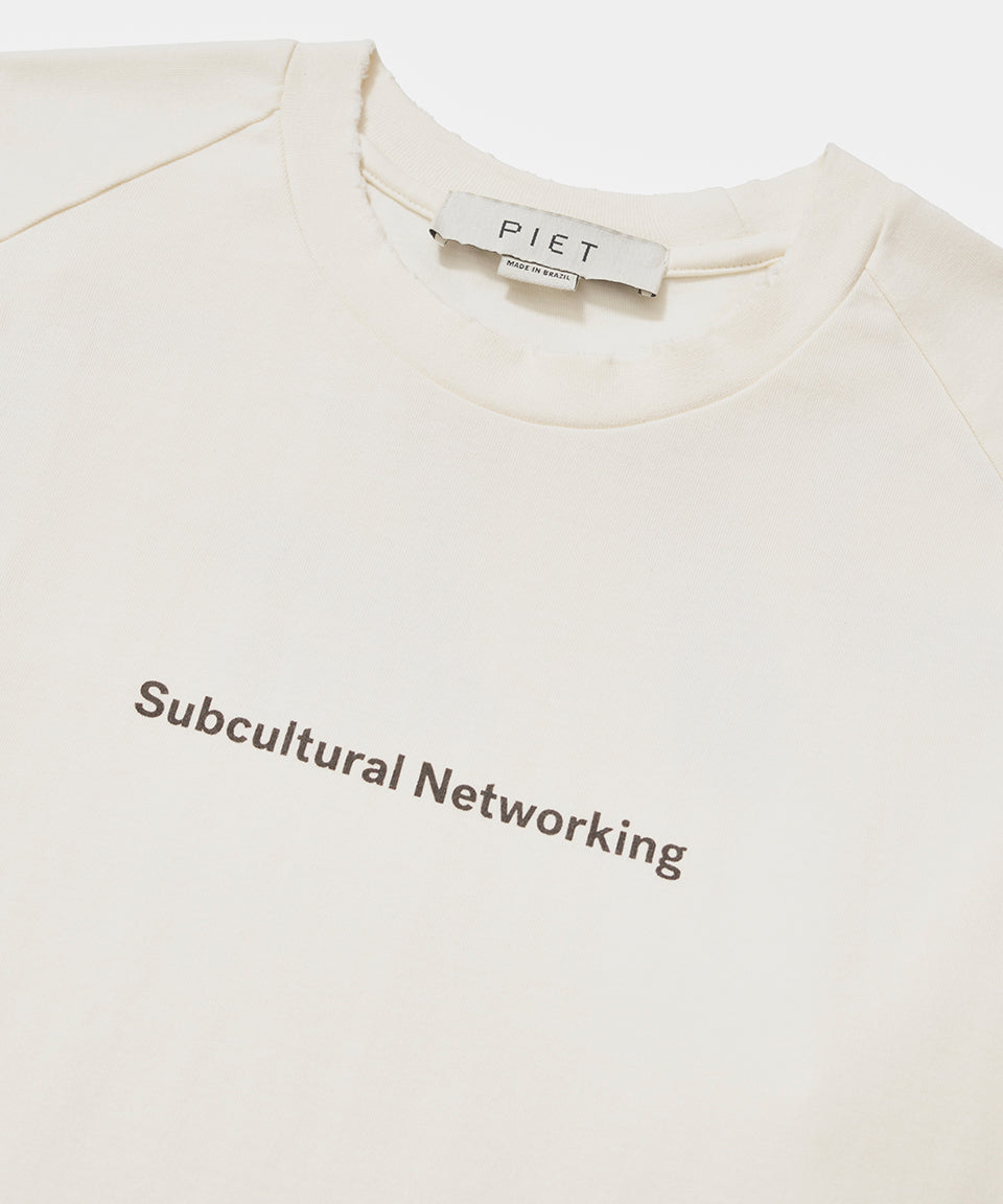 PIET Sub-Cultural Networking T-shirt - Bone White