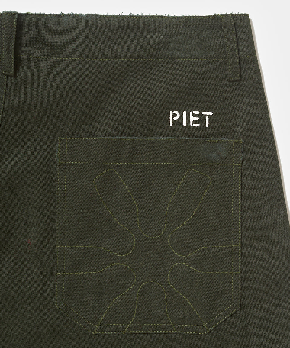 Chino Cross Wide Leg Shorts - Green