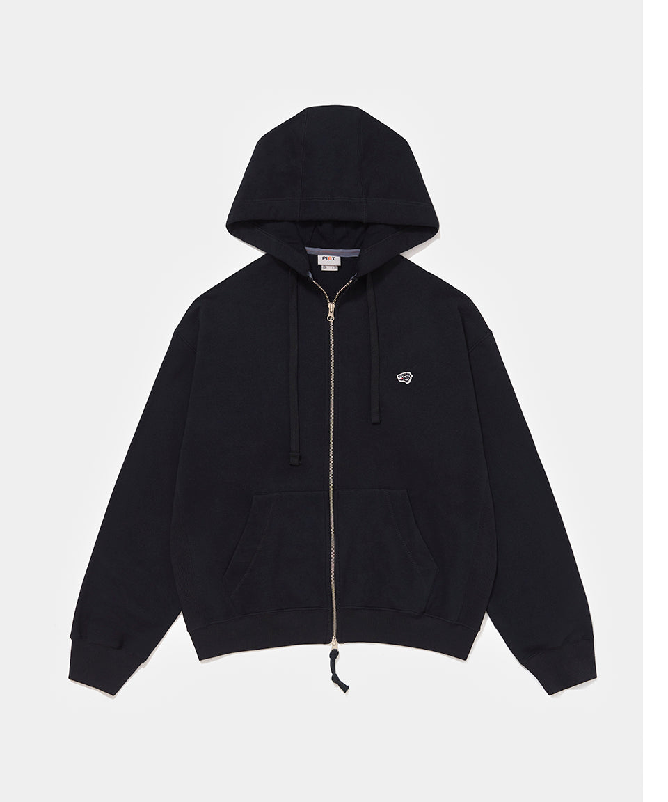 Classic Zipped Hoodie - Black